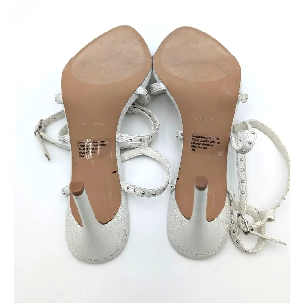 Steve Madden White Studded Strappy Sandals